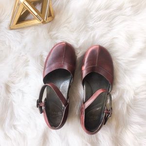 Dansko Red Leather Clogs
